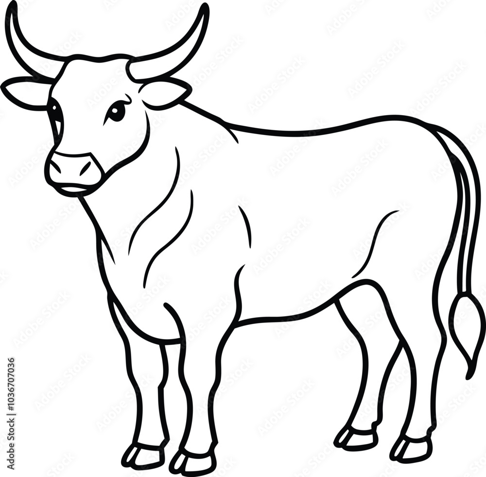 Fototapeta premium The bull silhouette vector illustration 