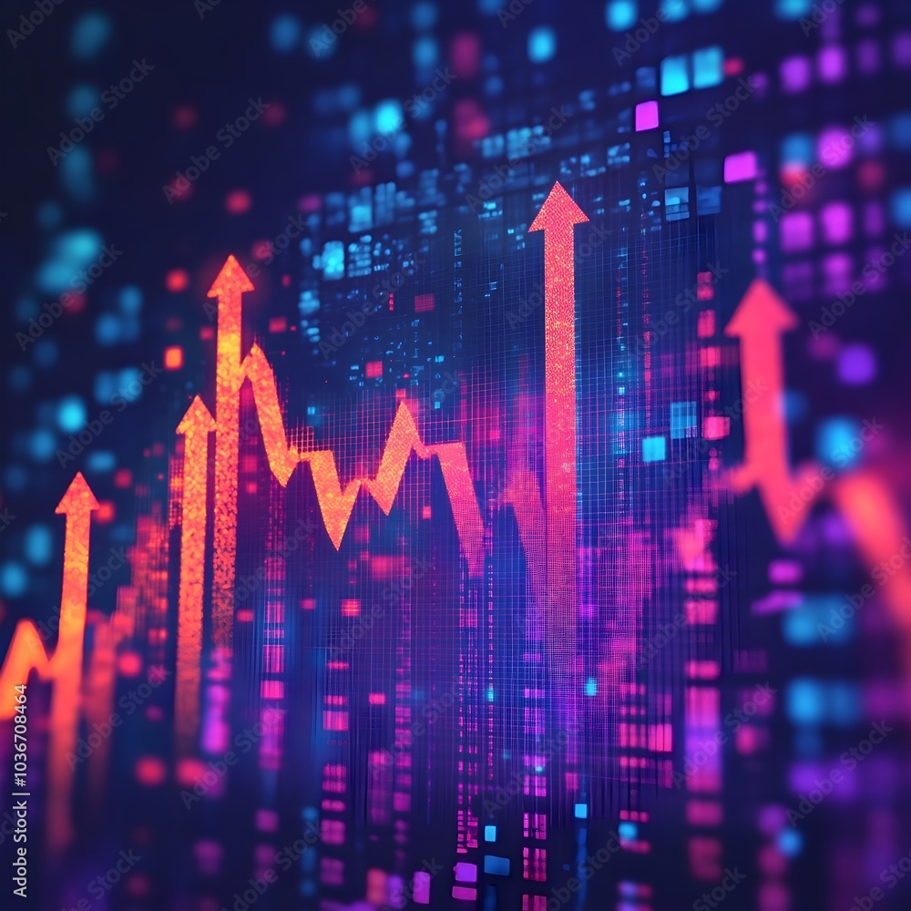 Arrowed Market Collage Background for Business Economy and Global Inflation Trends Arrowed Market Collage Background for Business Economy and Global Inflation Trends
