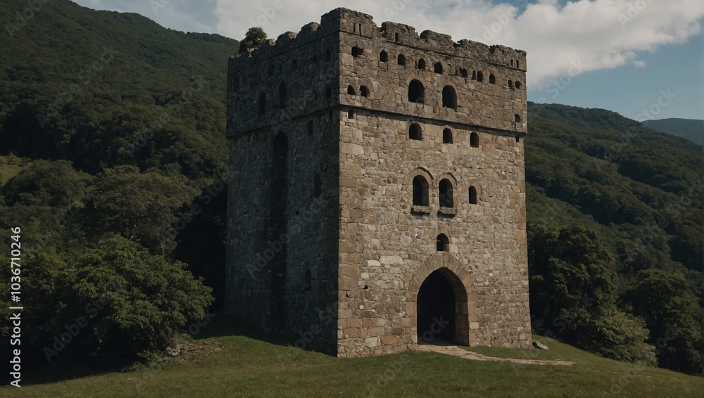 The archer tower stands resilient against the challenges of time and nature The archer tower stands resilient against the challenges of time and nature