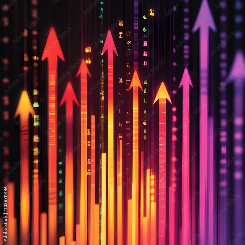 Vibrant Arrow Collage Background for Business Economy and Financial Strategy Vibrant Arrow Collage Background for Business Economy and Financial Strategy