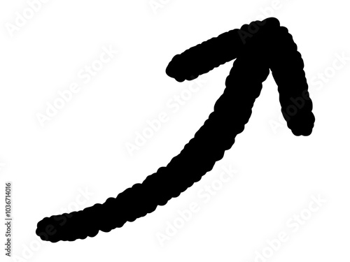 イラスざらつきのある上向きの矢印のシンプル素材ト79j3