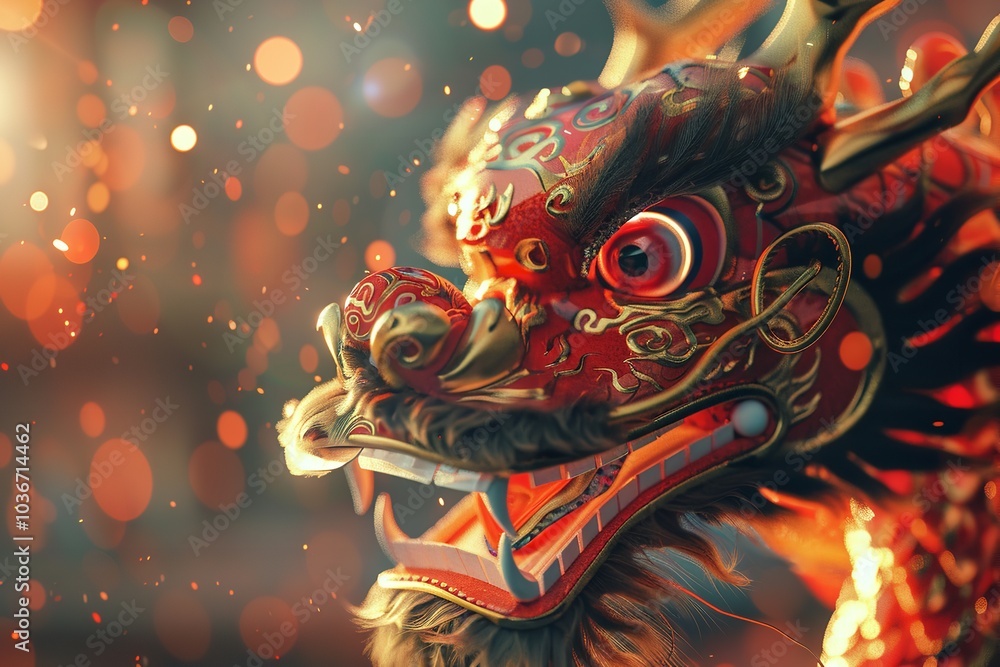 Chinese dragon serving as the dragon dance's representative. Generative Ai Chinese dragon serving as the dragon dance's representative. Generative Ai