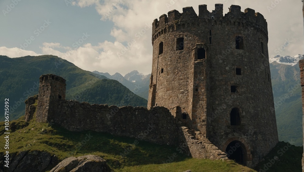 The archer tower stands strong against the elements The archer tower stands strong against the elements