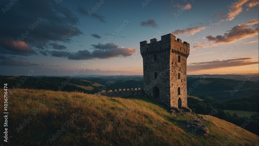 The archer tower stands tall a guardian of the land and its rich historical significance The archer tower stands tall a guardian of the land and its rich historical significance
