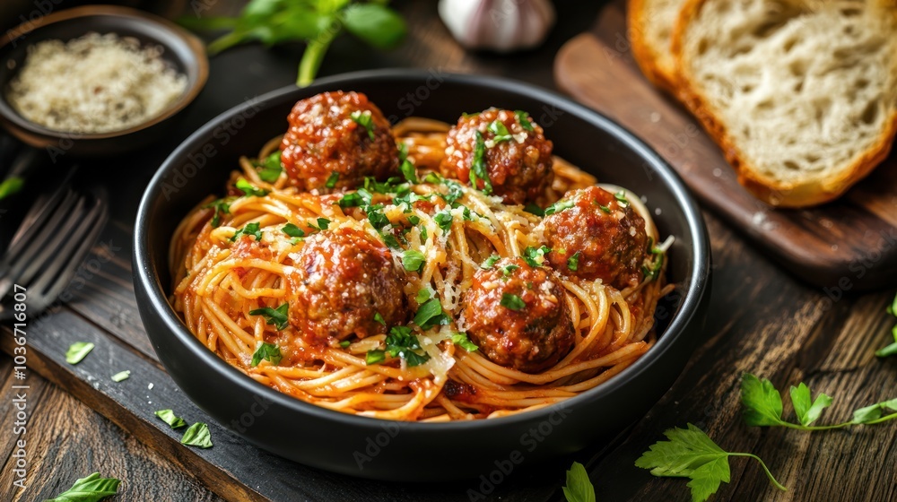 Spaghetti with Meatballs and Parmesan Spaghetti with Meatballs and Parmesan