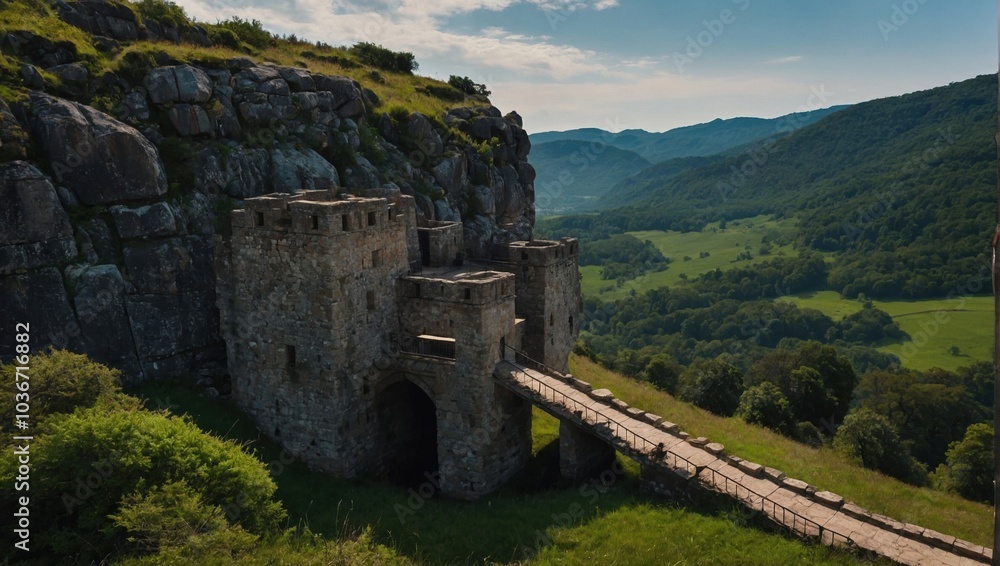Obraz premium The archer tower stands tall against the horizon