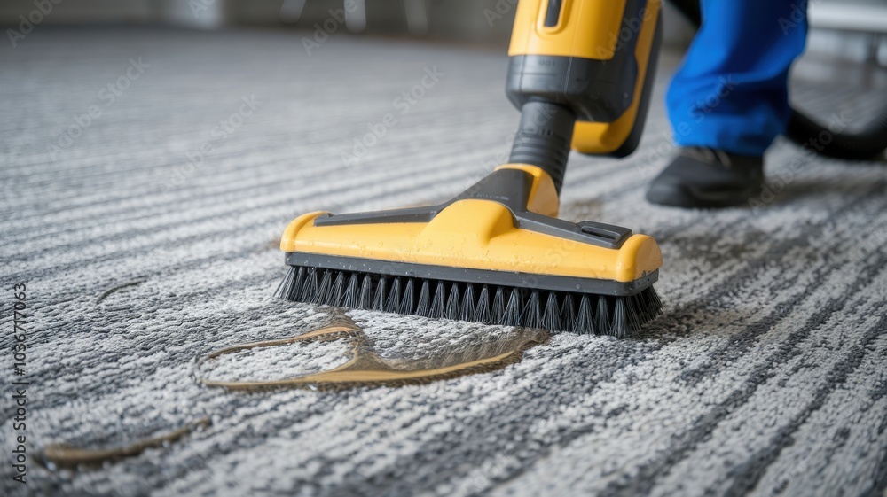 Cleaning process on carpet with vacuum cleaner, close-up view. Cleaning process on carpet with vacuum cleaner, close-up view.