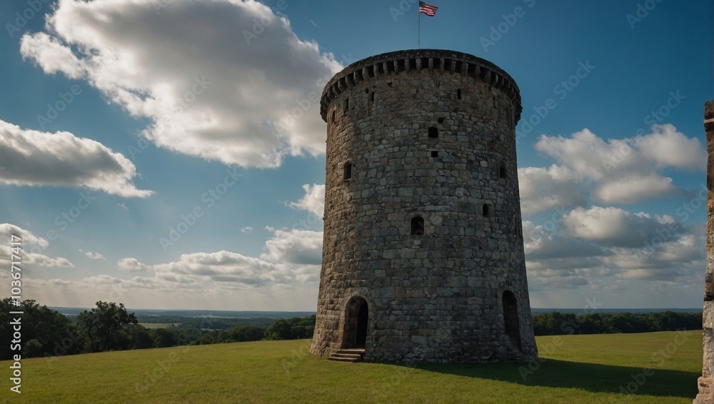 The archer tower stands tall amidst the breathtaking scenery The archer tower stands tall amidst the breathtaking scenery