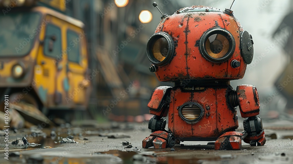 Rusty Robot in a Post-Apocalyptic City Rusty Robot in a Post-Apocalyptic City