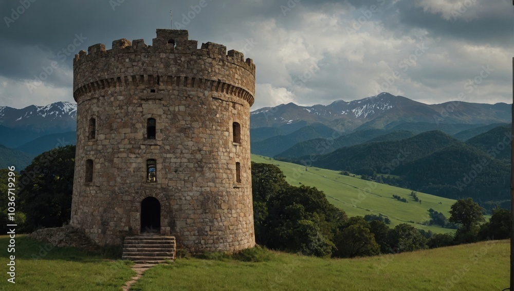 The archer tower stands tall, a witness to the passage of time The archer tower stands tall, a witness to the passage of time