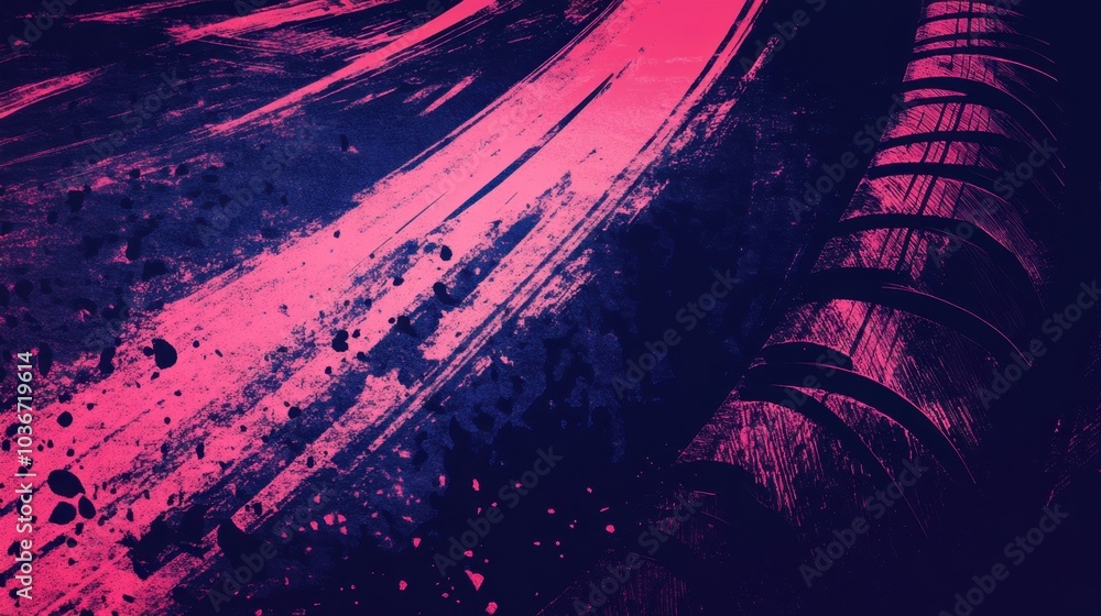 Vibrant pink and blue grunge texture adds a bold statement. Vibrant pink and blue grunge texture adds a bold statement.