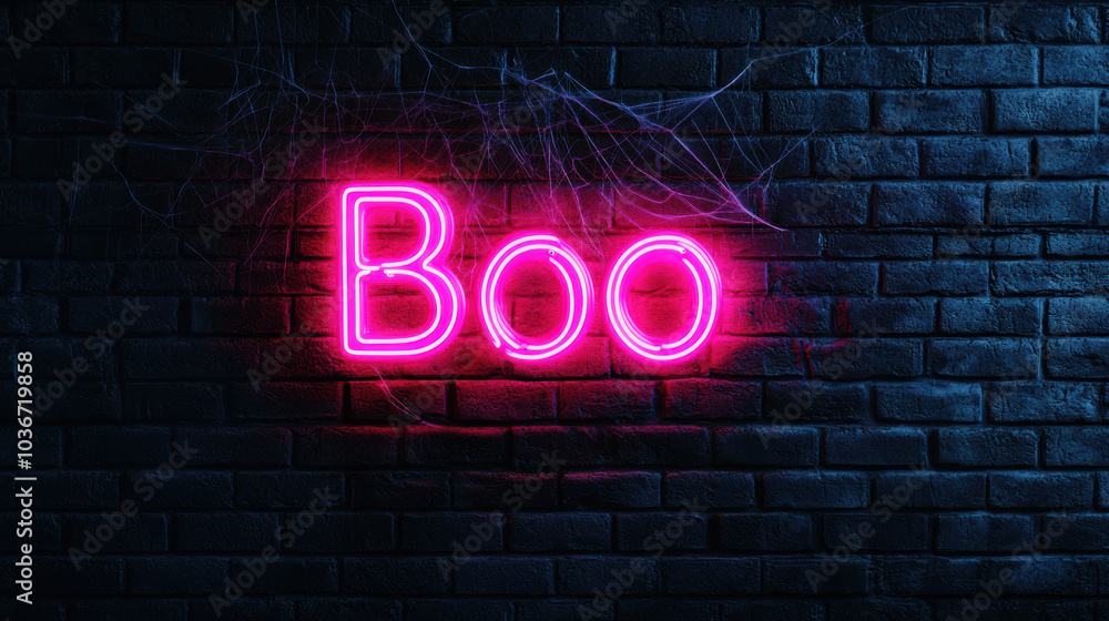 A vibrant neon sign reading A vibrant neon sign reading