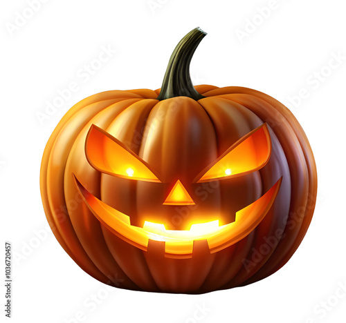 halloween jack o lantern pumpkin on transparent background