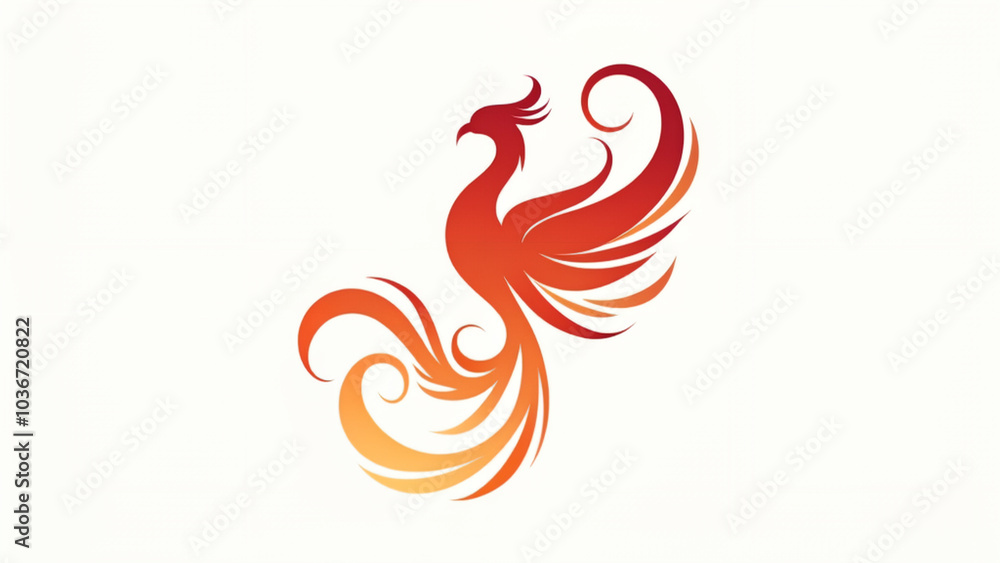 vector art logo of a phoenix symbolizing transformation featuring swirly romantic and abstract forms vector art logo of a phoenix symbolizing transformation featuring swirly romantic and abstract forms