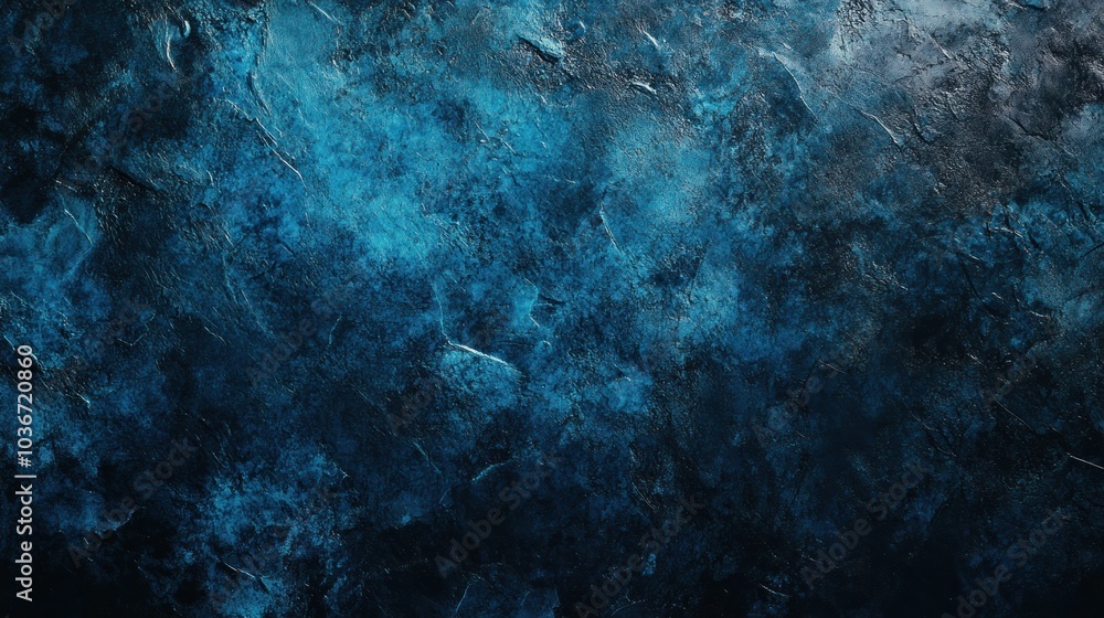 Fototapeta premium Vibrant Textured Abstract Blue Pattern with Dark Shading and Detailed Surface Elements