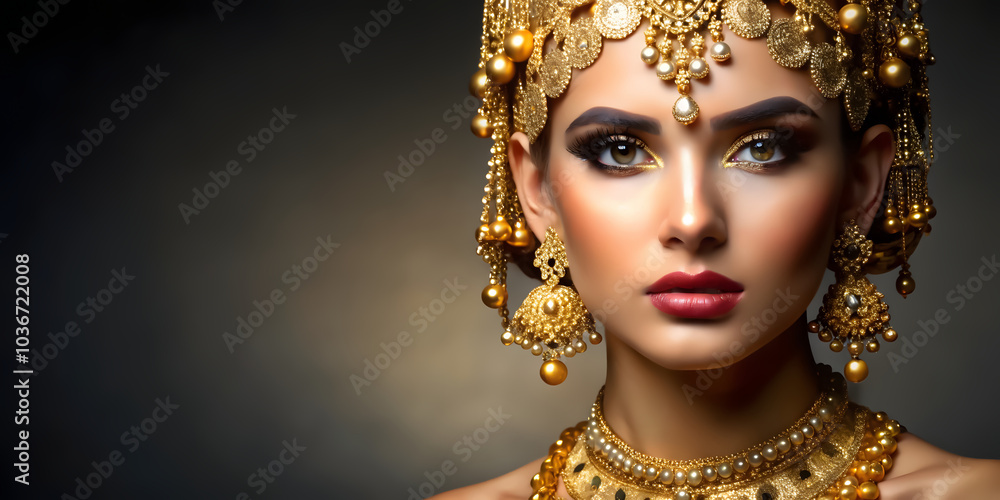 Vibrant Vector Design of an Indian Bride in Gold Jewelry: Ideal for Promotional Materials in the Fashion Sector Vibrant Vector Design of an Indian Bride in Gold Jewelry: Ideal for Promotional Materials in the Fashion Sector