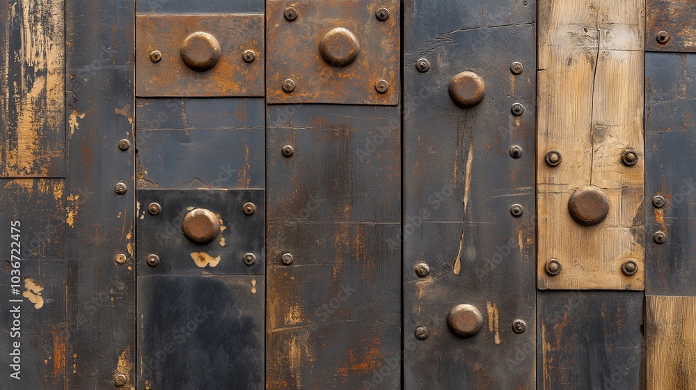 Fototapeta premium Vintage Metal and Wood Wall Texture