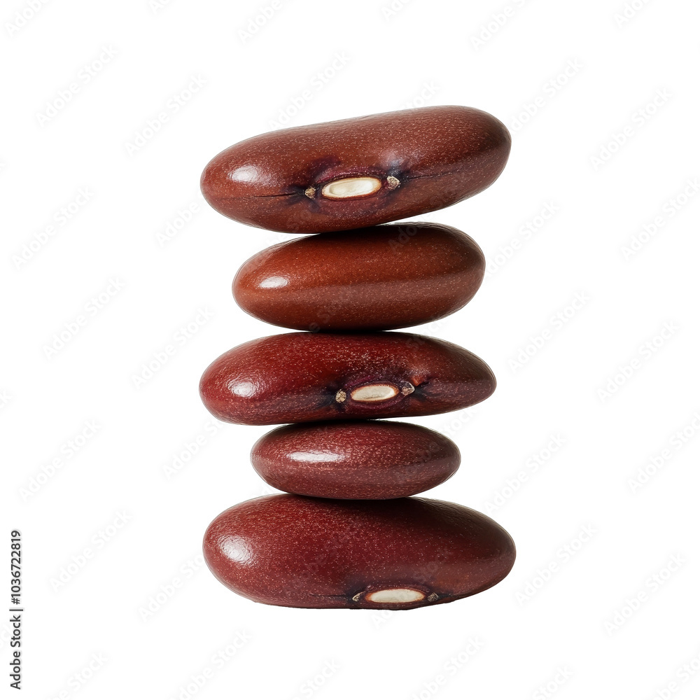 Stacked adzuki beans displaying rich color and smooth texture on a plain background, Stacked adzuki beans isolated Stacked adzuki beans displaying rich color and smooth texture on a plain background, Stacked adzuki beans isolated