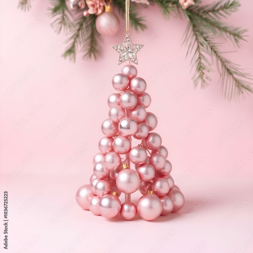 Pink ball Christmas tree Pink ball Christmas tree