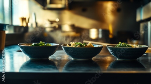 Wallpaper Mural Cozy Ramen Bowls with Rich Flavors and Natural Light Torontodigital.ca