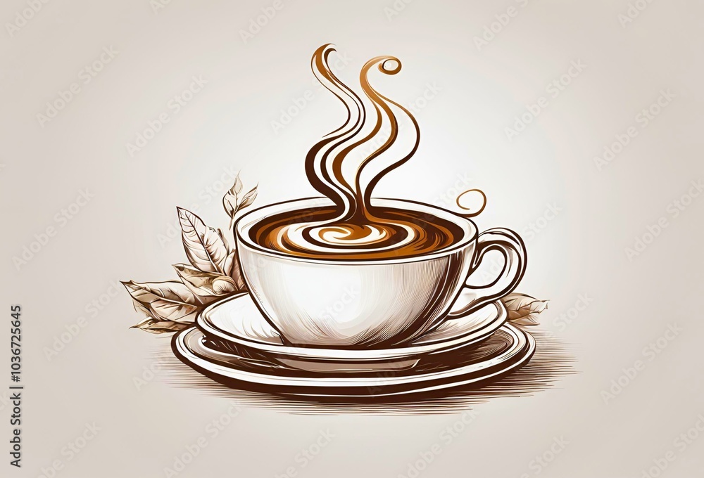 Obraz premium カフェのイメージに使えるイラスト