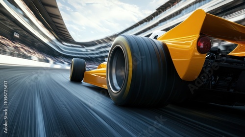 Race Car Speeding on a Track