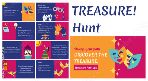 Treasure map hand drawn icons and illustration collection, Treasure Hunt, Treasure Clues