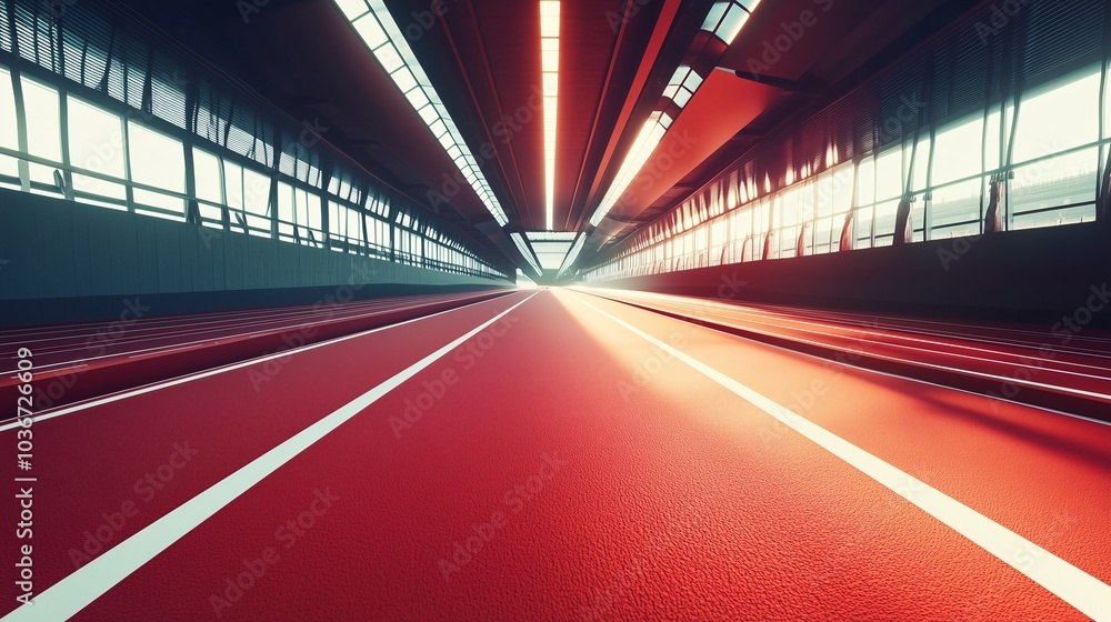 Indoor Running Track with Natural Light and Sleek Design Indoor Running Track with Natural Light and Sleek Design