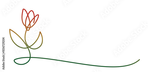 The one line symbol of a stylized flower.