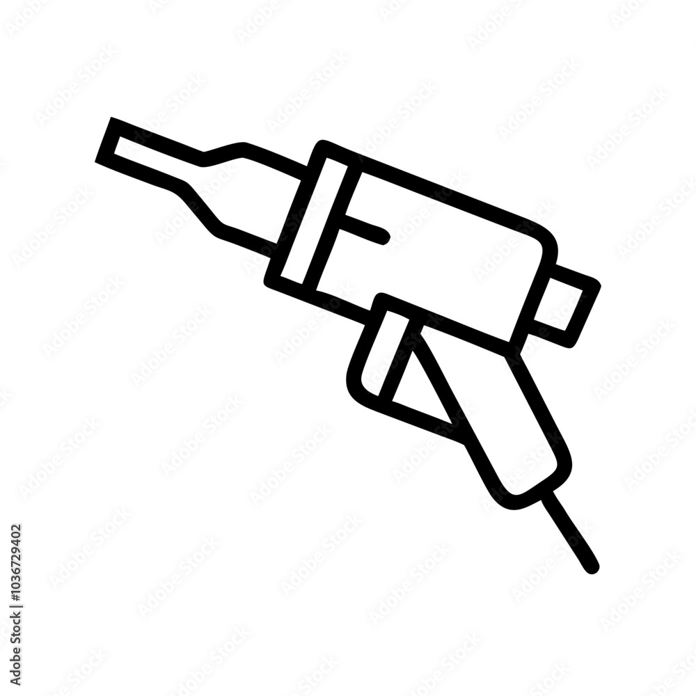 Minimalist illustration of a glue gun on a white background Minimalist illustration of a glue gun on a white background