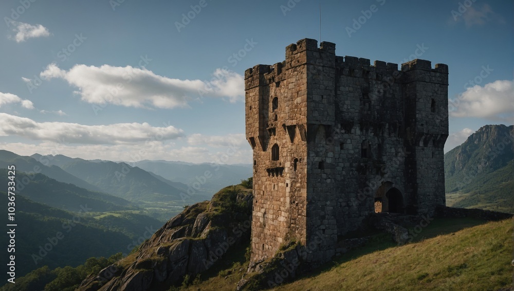 The majestic archer tower illuminates the night sky enchanting all who see it The majestic archer tower illuminates the night sky enchanting all who see it