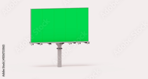 Landscape view of a billboard with a Green Screen Colored Empty Space.