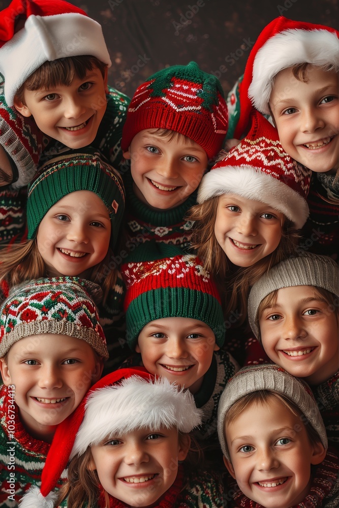 Cheerful children in festive attire Cheerful children in festive attire