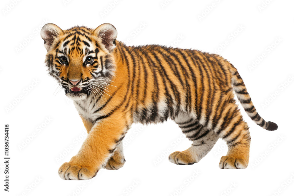 Adorable Tiger Cub Isolated on a transparent Background Perfect for Animal Conservation Campaigns and Educational Materials Adorable Tiger Cub Isolated on a transparent Background Perfect for Animal Conservation Campaigns and Educational Materials