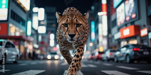 leopard in the night