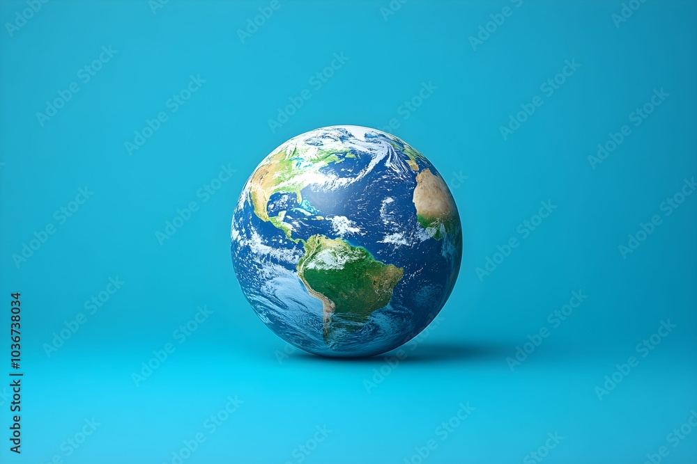 Our Blue Planet: A 3D Render of Earth on a vibrant blue backdrop. A symbol of global unity and environmental awareness.
Our Blue Planet: A 3D Render of Earth on a vibrant blue backdrop. A symbol of global unity and environmental awareness.