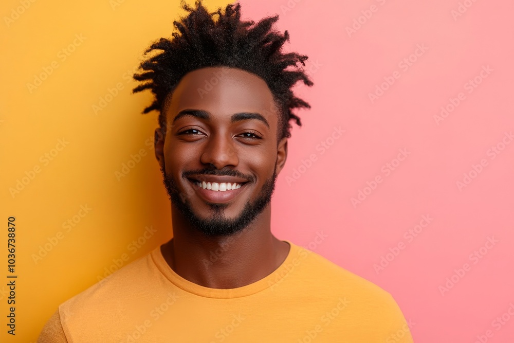 Obraz premium Happy transman smiling cheerfully, Generative AI