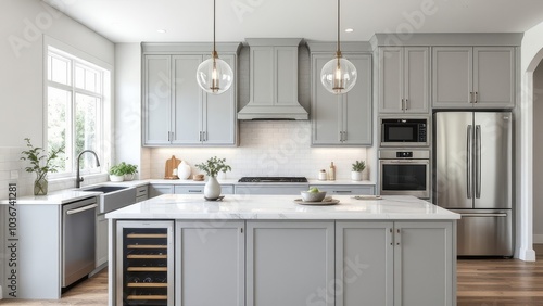 New kitchen in modern luxury home