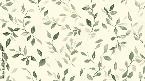 Seamless leaf pattern. Elegant grey green leaf background. Luxurious botanical texture