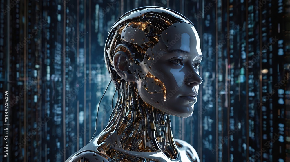 Free Photo Digital AI Artificial Intelligence Head Portrait chip integral into abstract technology brain on dark blue background
Free Photo Digital AI Artificial Intelligence Head Portrait chip integral into abstract technology brain on dark blue background