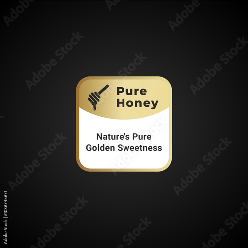 Pure honey label or Pure honey logo vector for product. Best Pure honey label for packaging. Best original honey label or stamp is useful for proving the authenticity of item.