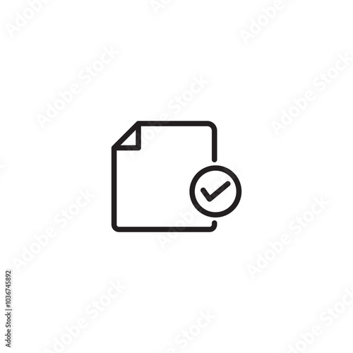 A document with a checkmark, indicating completion or confirmation. Task accomplished! A document marked with a check, signifying success. Editable icon.