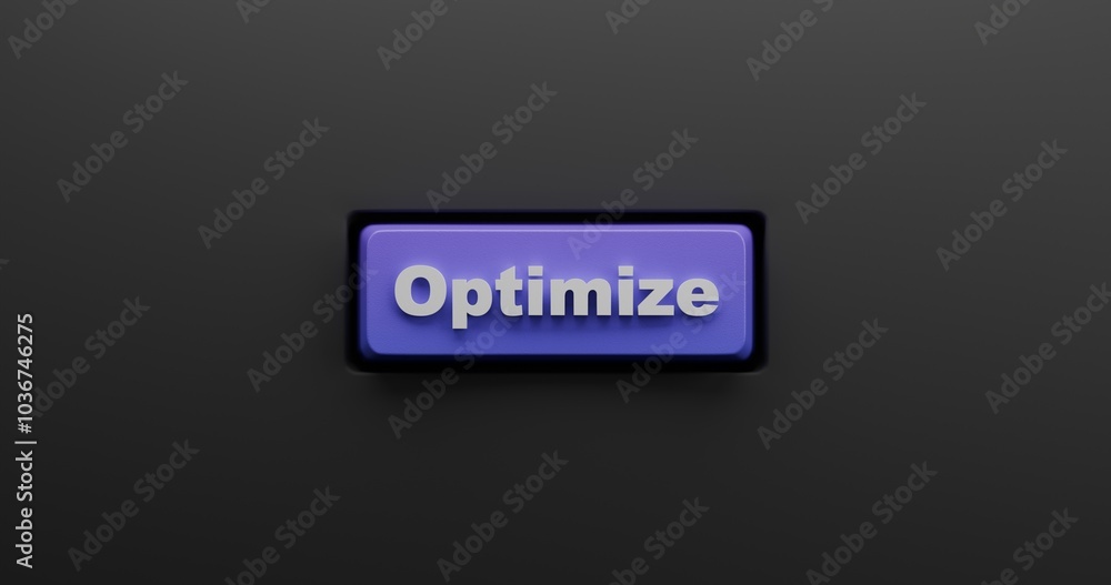 Optimize button illustration 3d render Optimize button illustration 3d render