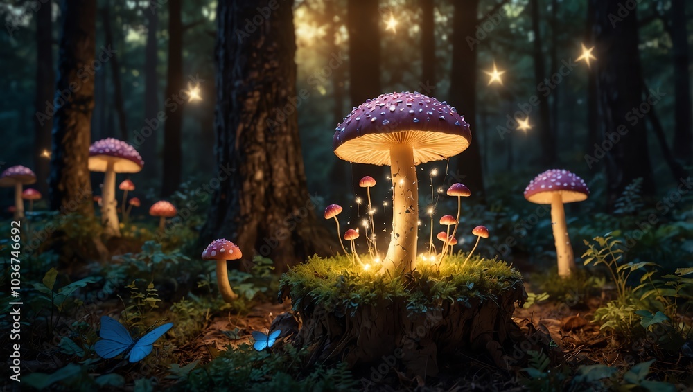Fototapeta premium Jungle mushrooms in the forest