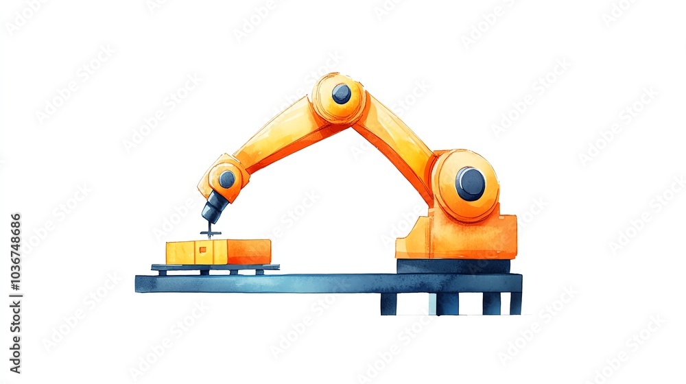 Industrial robotic arm on white background Industrial robotic arm on white background