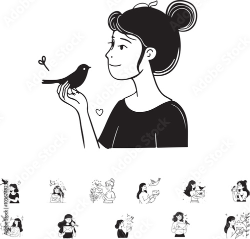 Cherished Moments: People and Birds