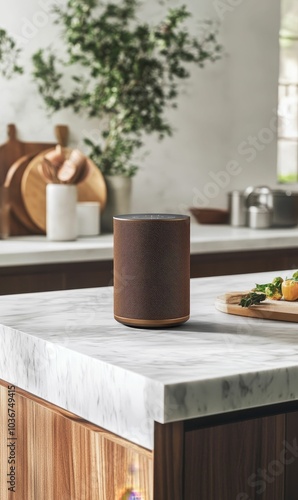 Wallpaper Mural A brown speaker on a white marble counter. Torontodigital.ca