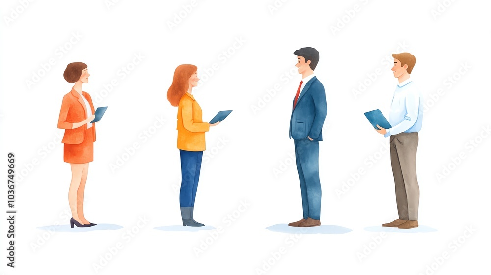 Group of people in professional conversation Group of people in professional conversation