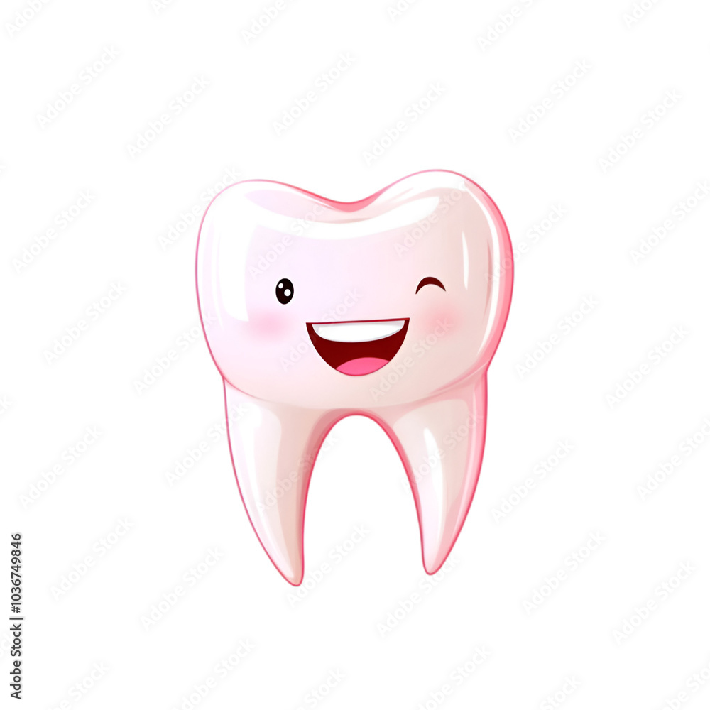 Cute tooth character with a happy smile Transparent Background. Cute tooth character with a happy smile Transparent Background.
