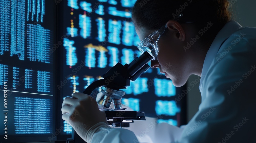Laboratory Technician Analyzing DNA Samples Laboratory Technician Analyzing DNA Samples